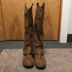 Brown riding boots